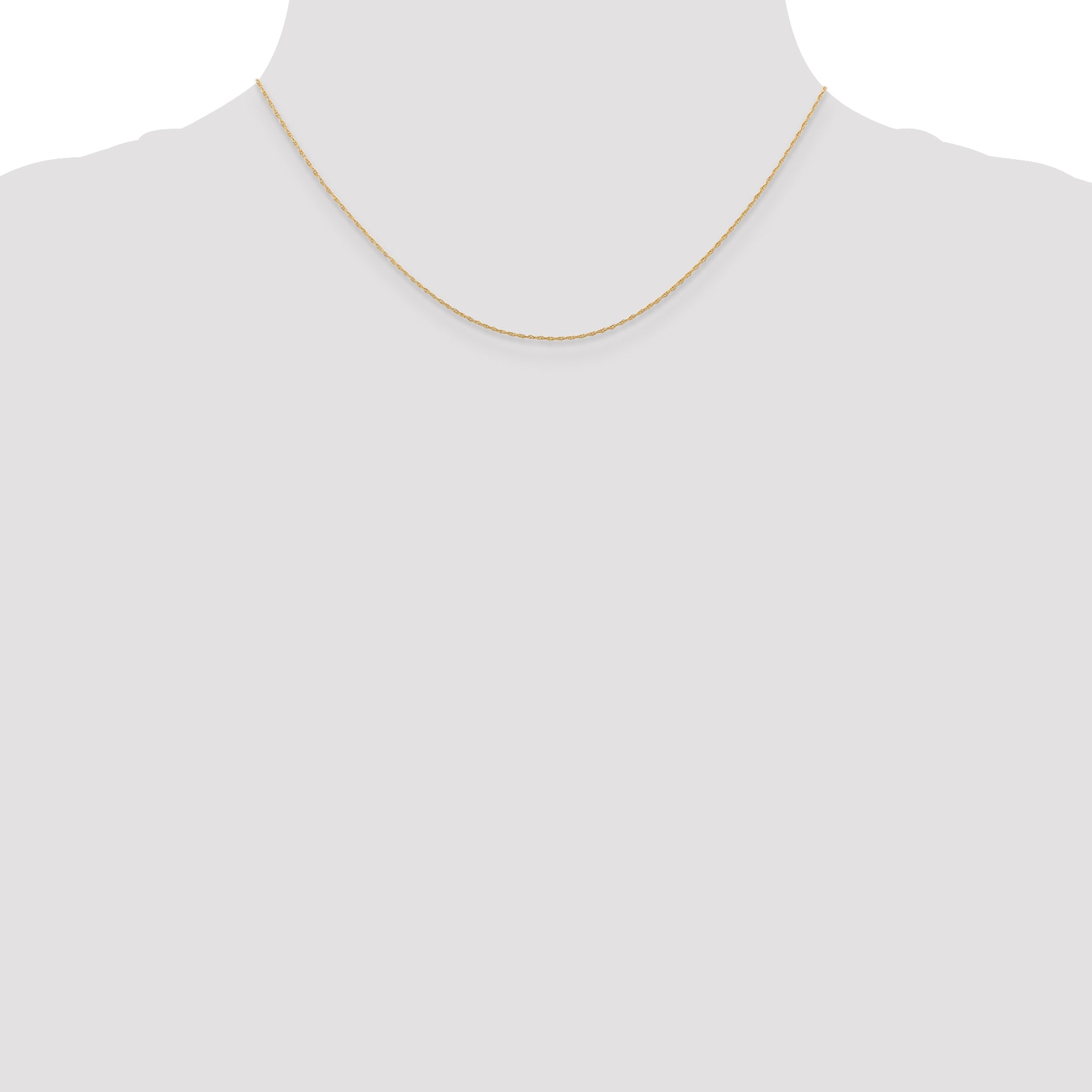 14K Rose Gold 16 Inch Carded .5mm Cable Rope With Spring Ring Clasp Chain Necklace