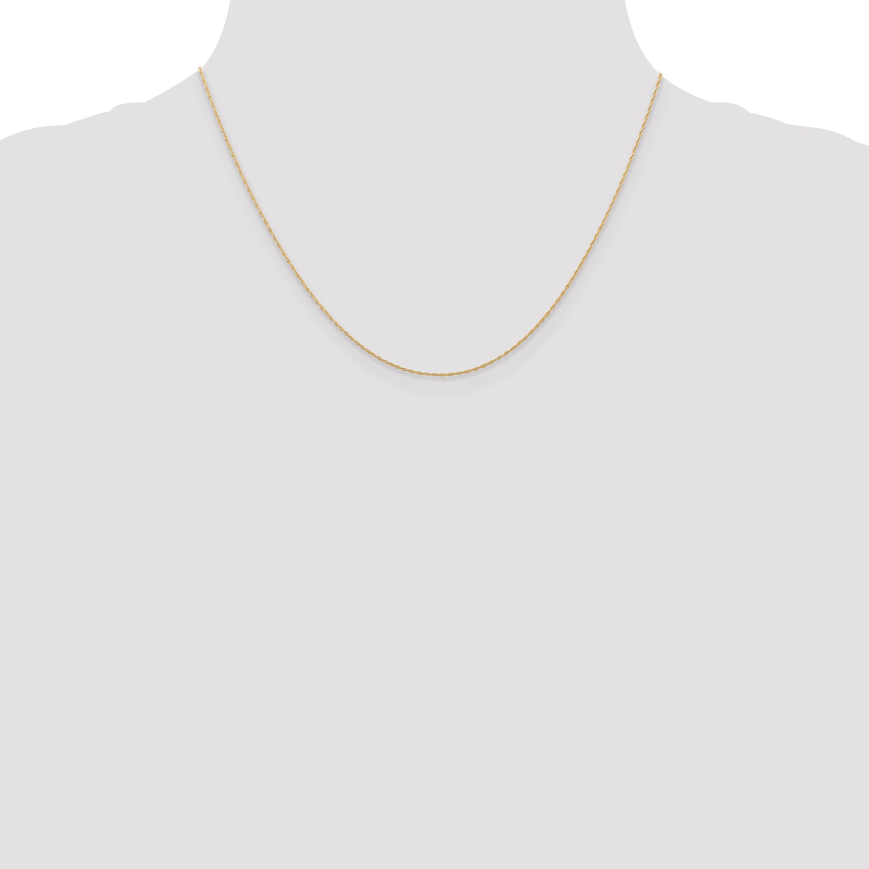 10K Rose Gold 10K .5mm Carded Cable Rope Chain