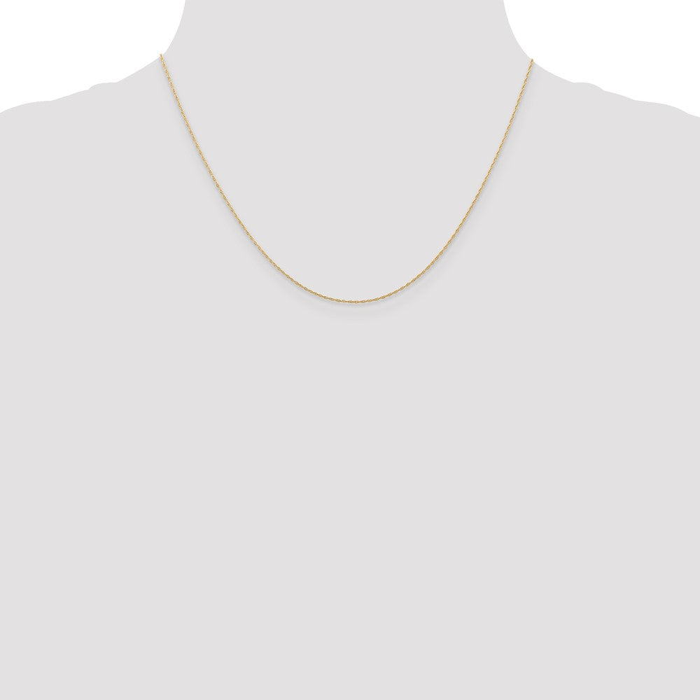 14K Rose Gold 18 Inch Carded .5mm Cable Rope With Spring Ring Clasp Chain Necklace