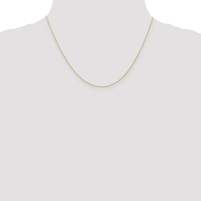 14K Rose Gold 18 Inch Carded .5mm Cable Rope With Spring Ring Clasp Chain Necklace