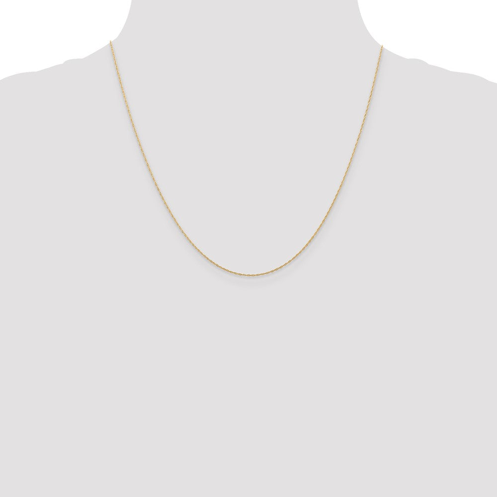 14K Rose Gold 20 Inch Carded .5mm Cable Rope With Spring Ring Clasp Chain Necklace