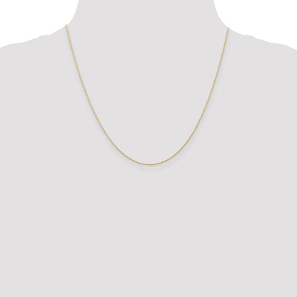 14K Rose Gold 20 Inch Carded .5mm Cable Rope With Spring Ring Clasp Chain Necklace