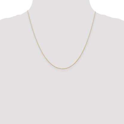 14K Rose Gold 20 Inch Carded .5mm Cable Rope With Spring Ring Clasp Chain Necklace