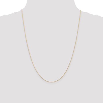 14K Rose Gold 24 Inch Carded .5mm Cable Rope With Spring Ring Clasp Chain Necklace