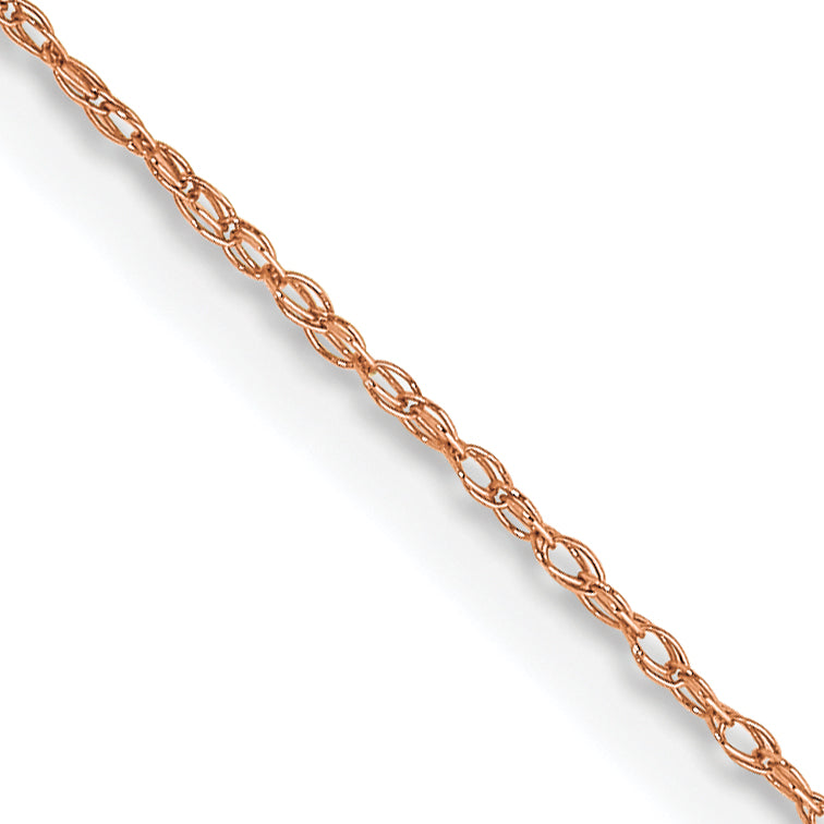 10K Rose Gold 10K .5mm Carded Cable Rope Chain