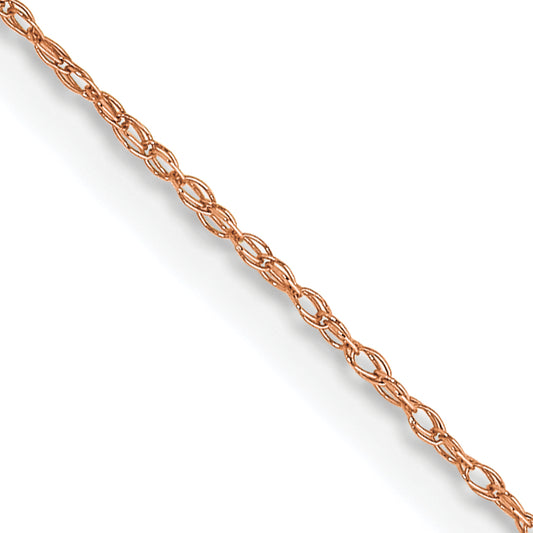 10K Rose Gold 10K .5mm Carded Cable Rope Chain