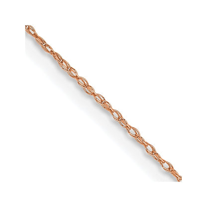 10K Rose Gold .5mm Carded Cable Rope Chain Necklace