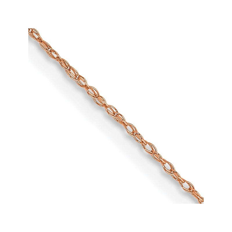 10K Rose Gold .5 mm Cable Rope Chain Necklace