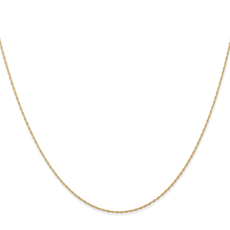 14K Yellow Gold 18 inch Carded .5mm Cable Rope with Spring Ring Clasp Chain Necklace
