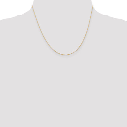 14K Yellow Gold Carded .5mm Cable Rope with Spring Ring Clasp Chain Necklace