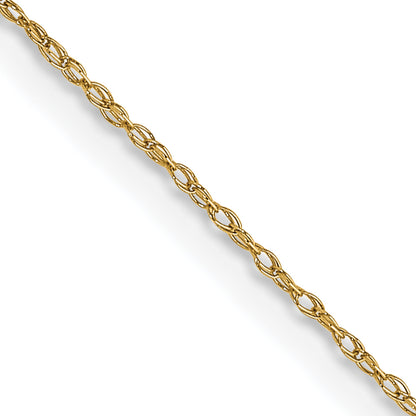 14K Yellow Gold Carded .5mm Cable Rope with Spring Ring Clasp Chain Necklace