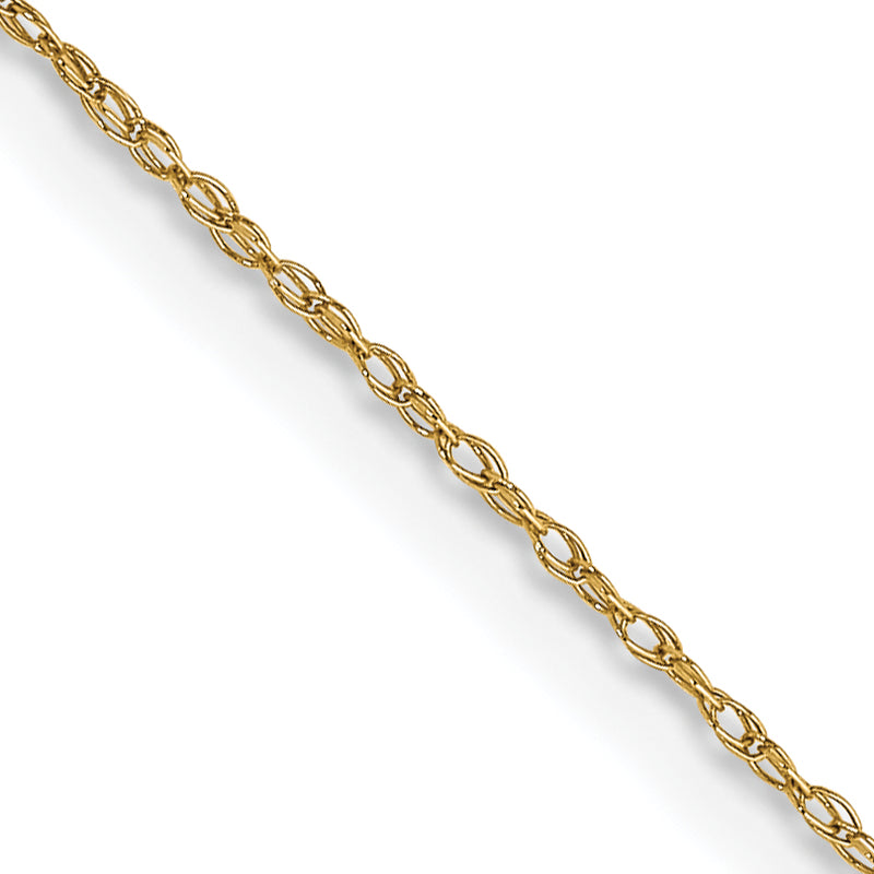 14K Yellow Gold 18 inch Carded .5mm Cable Rope with Spring Ring Clasp Chain Necklace