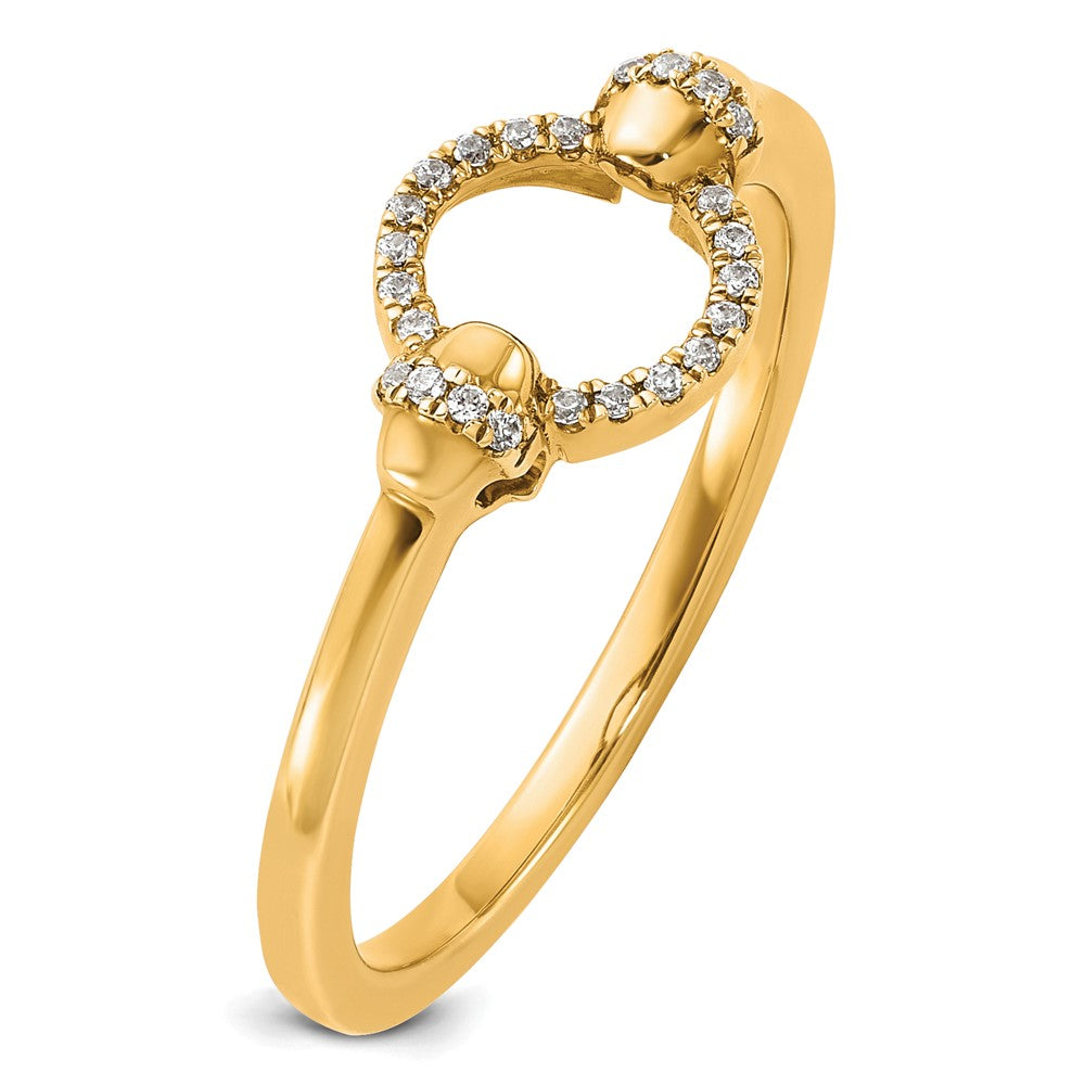 14K Yellow Gold Polished Diamond Open Circle Fashion Ring