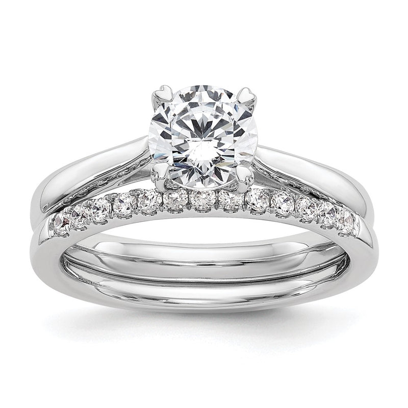 True Origin 14K White Gold 1/2 carat Certified Complete Lab Grown Diamond VS+ F+ Round Solitaire Engagement Ring