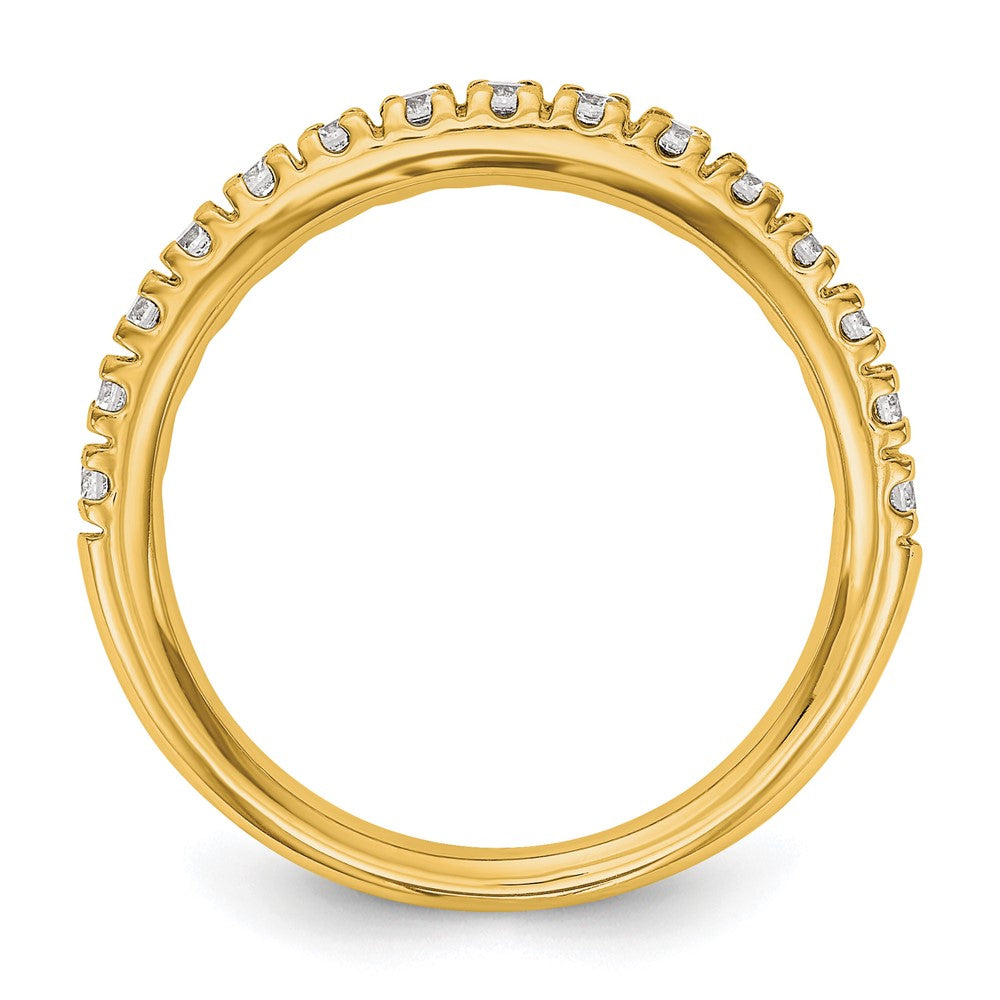 True Origin 14K Yellow Gold 1/2 carat Lab Grown Diamond VS+ F+ Complete Wedding Band Ring
