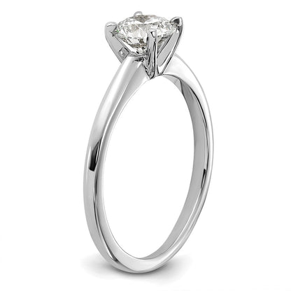 14K White Gold 3/4 carat Certified Lab Grown Diamond VS+ F+ Round Complete Solitaire Engagement Ring