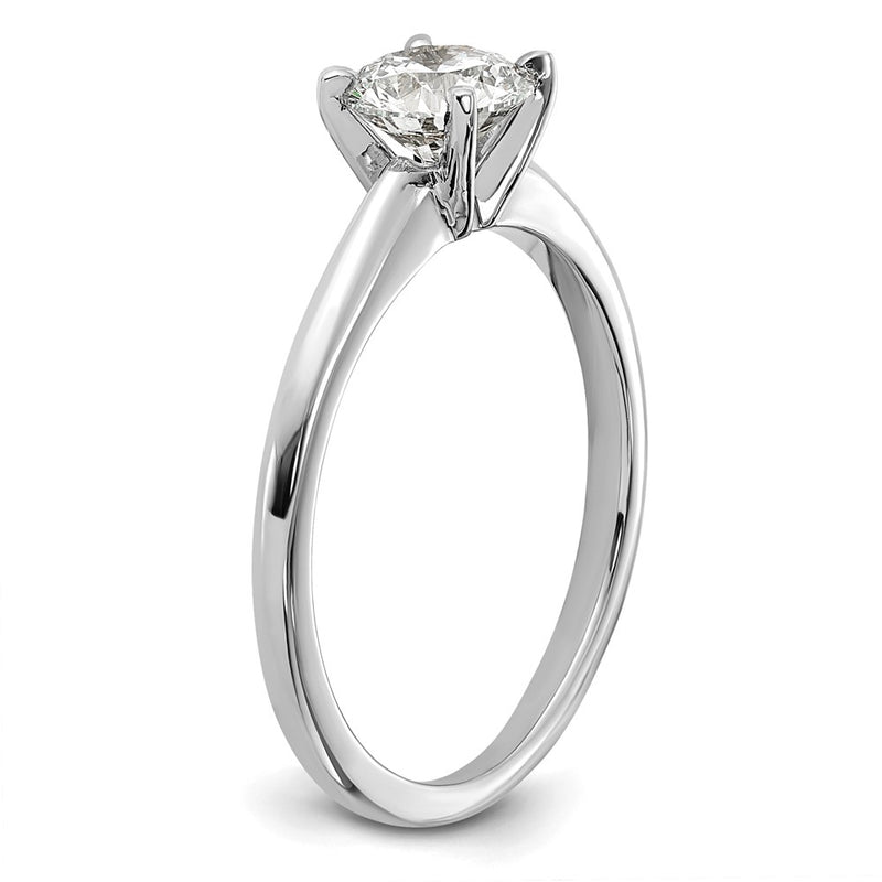 14K White Gold 3/4 carat Certified Lab Grown Diamond VS+ F+ Round Complete Solitaire Engagement Ring