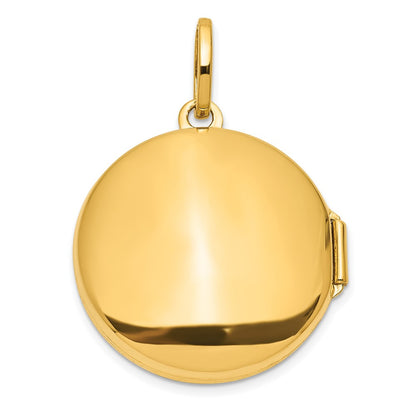 14K Yellow Gold with Rhodium Diamond Star and Moon 20mm Round Locket
