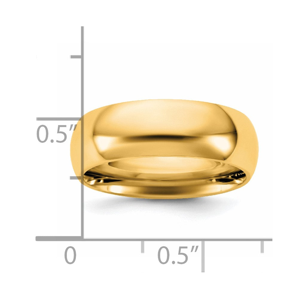 14K Yellow Gold 6.5mm Standard Comfort Fit Wedding Band Ring
