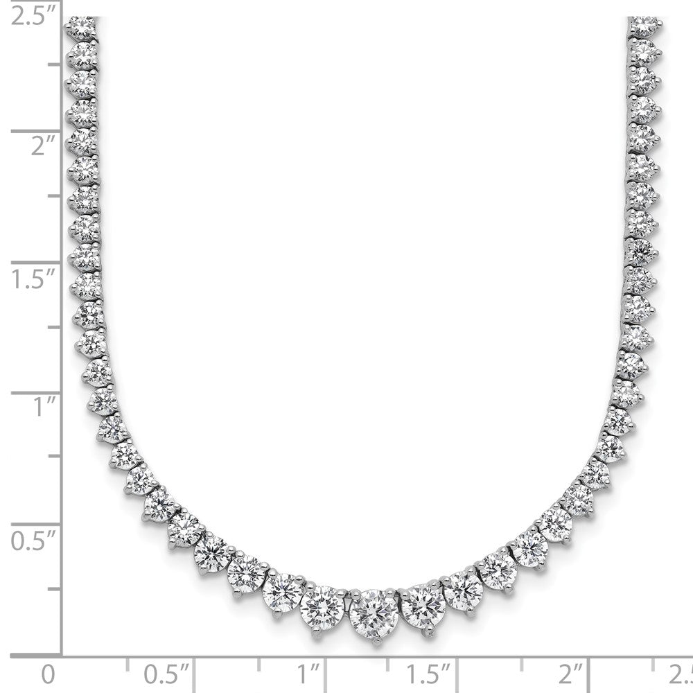 14K White Gold 11 5/8 carat Certified Lab Grown Diamond VS/SI+ G+ Complete Round 20 Inch Graduated Tennis Necklace