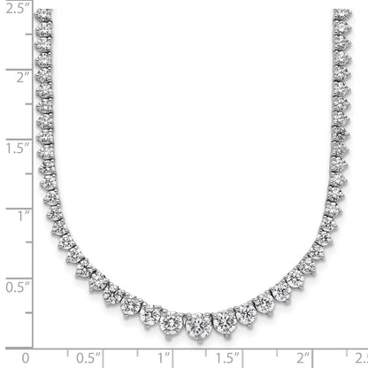 14K White Gold 11 5/8 carat Certified Lab Grown Diamond VS/SI+ G+ Complete Round 20 Inch Graduated Tennis Necklace