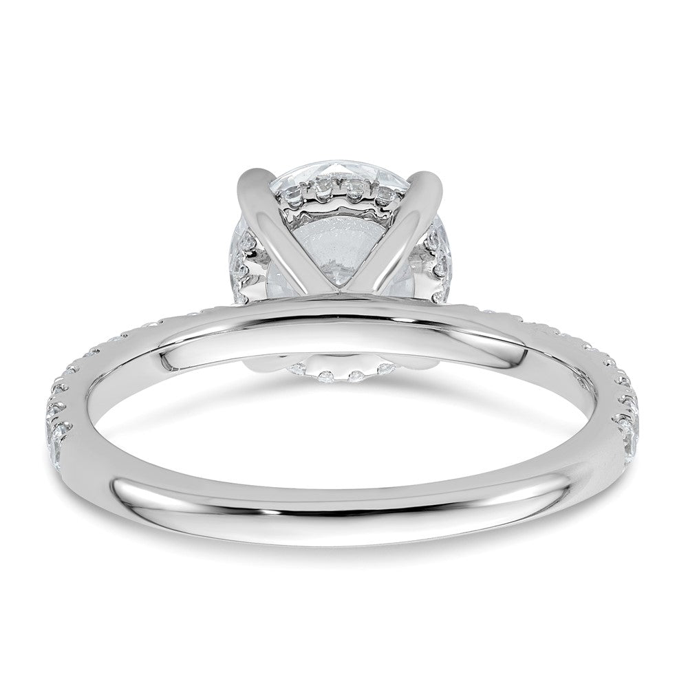 14K White Gold 2 3/8 carat Certified Lab Grown Diamond VS/SI+ G+ Round Complete Solitaire with Flair Engagement Ring