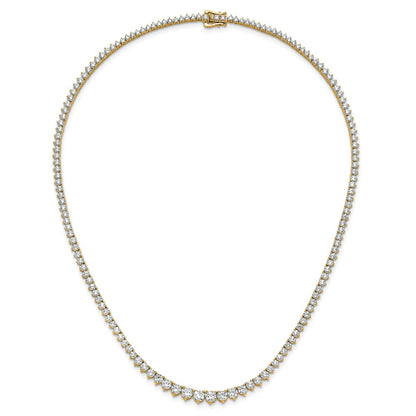 14K Yellow Gold 16 1/3 carat Lab Grown Diamond VS/SI+ G+ Complete Round 18 Inch Graduated Tennis Necklace