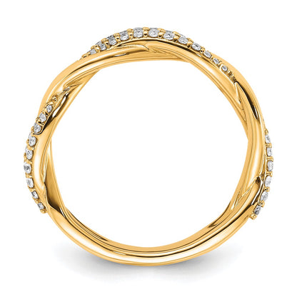 14K Yellow Gold Polished Diamond Fashion Ring