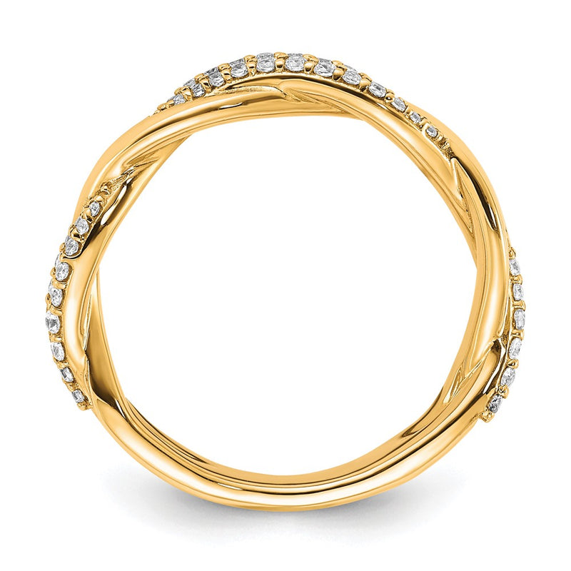 14K Yellow Gold Polished Diamond Fashion Ring