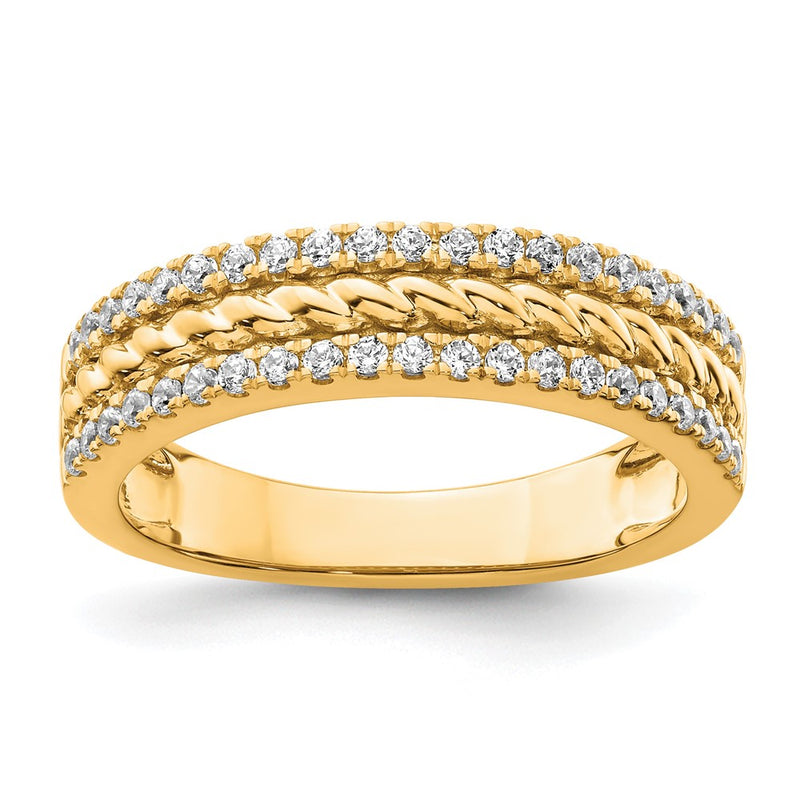 14K Yellow Gold Polished Diamond Fashion Ring