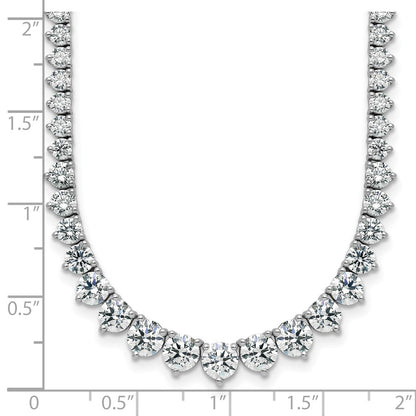 14K White Gold 11 5/8 carat Lab Grown Diamond VS/SI+ G+ Complete Round 20 Inch Graduated Tennis Necklace