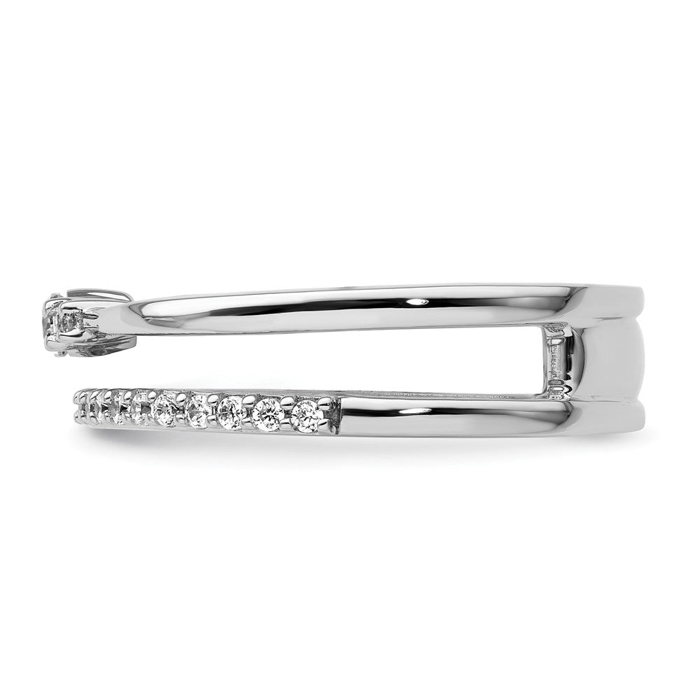 14K White Gold Polished Diamond Double Wedding Band Ring Fashion Ring