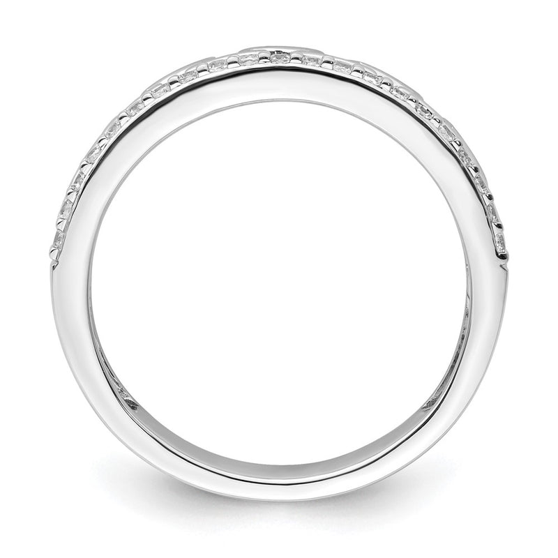 14K White Gold Polished Diamond Double Wedding Band Ring Fashion Ring