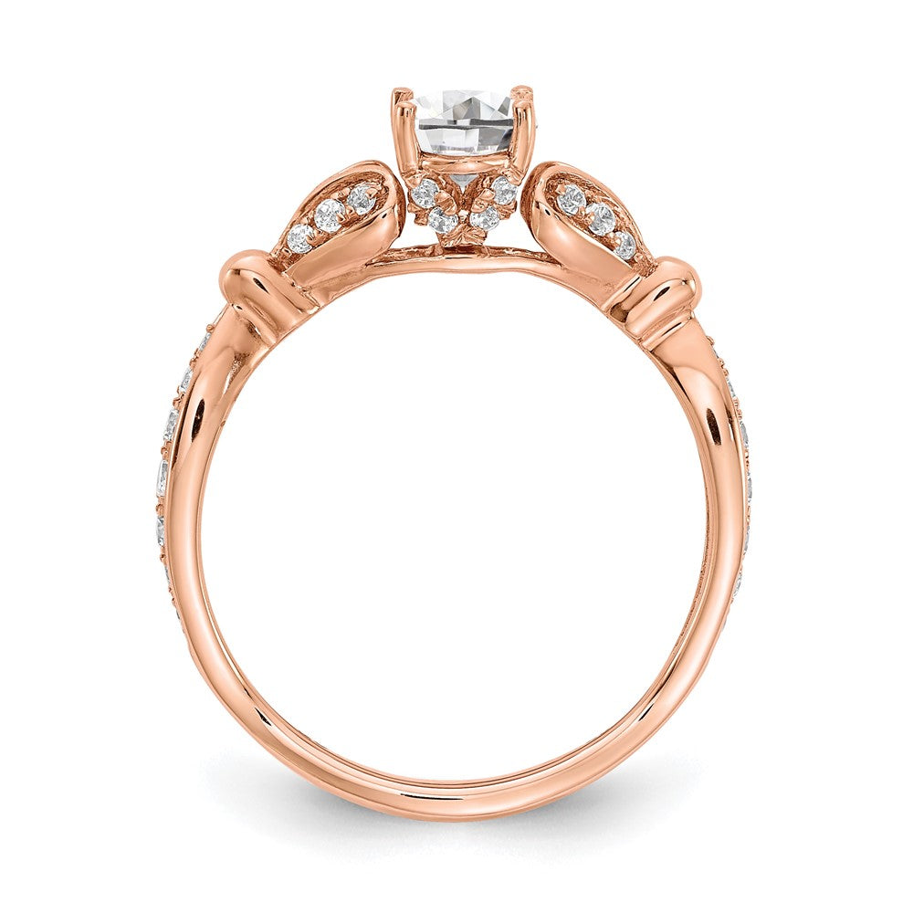 14K Rose Gold Diamond Semi-mount Engagement Ring