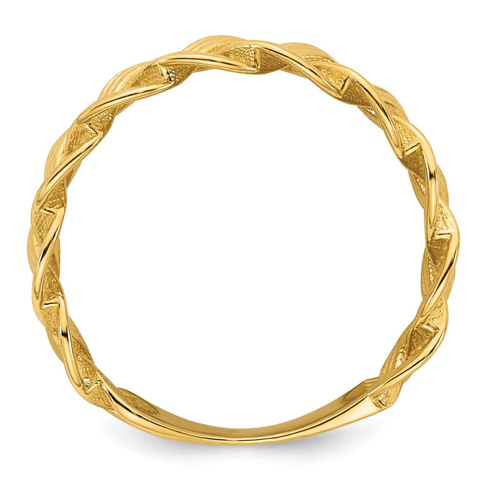 14K Yellow Gold Polished Fancy Braided Size 7 Ring