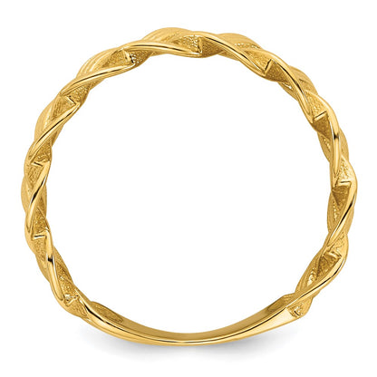 14K Yellow Gold Polished Fancy Braided Size 7 Ring