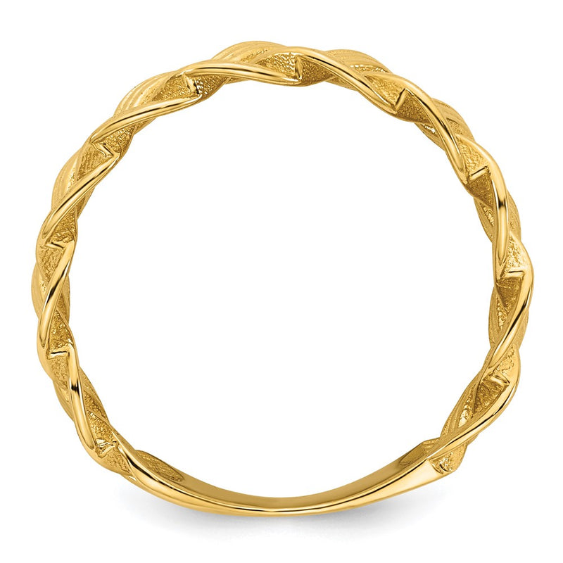 14K Yellow Gold Polished Fancy Braided Size 7 Ring