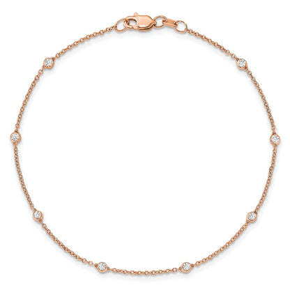 True Origin 14K Rose Gold 1/5 carat Lab Grown Diamond VS+ F+ Complete 9 Station 9 in Bracelet