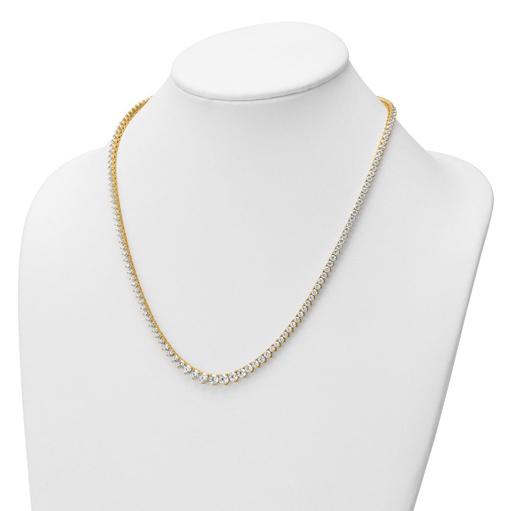 14K Yellow Gold 11 5/8 carat Lab Grown Diamond VS/SI+ G+ Complete Round 20 Inch Graduated Tennis Necklace