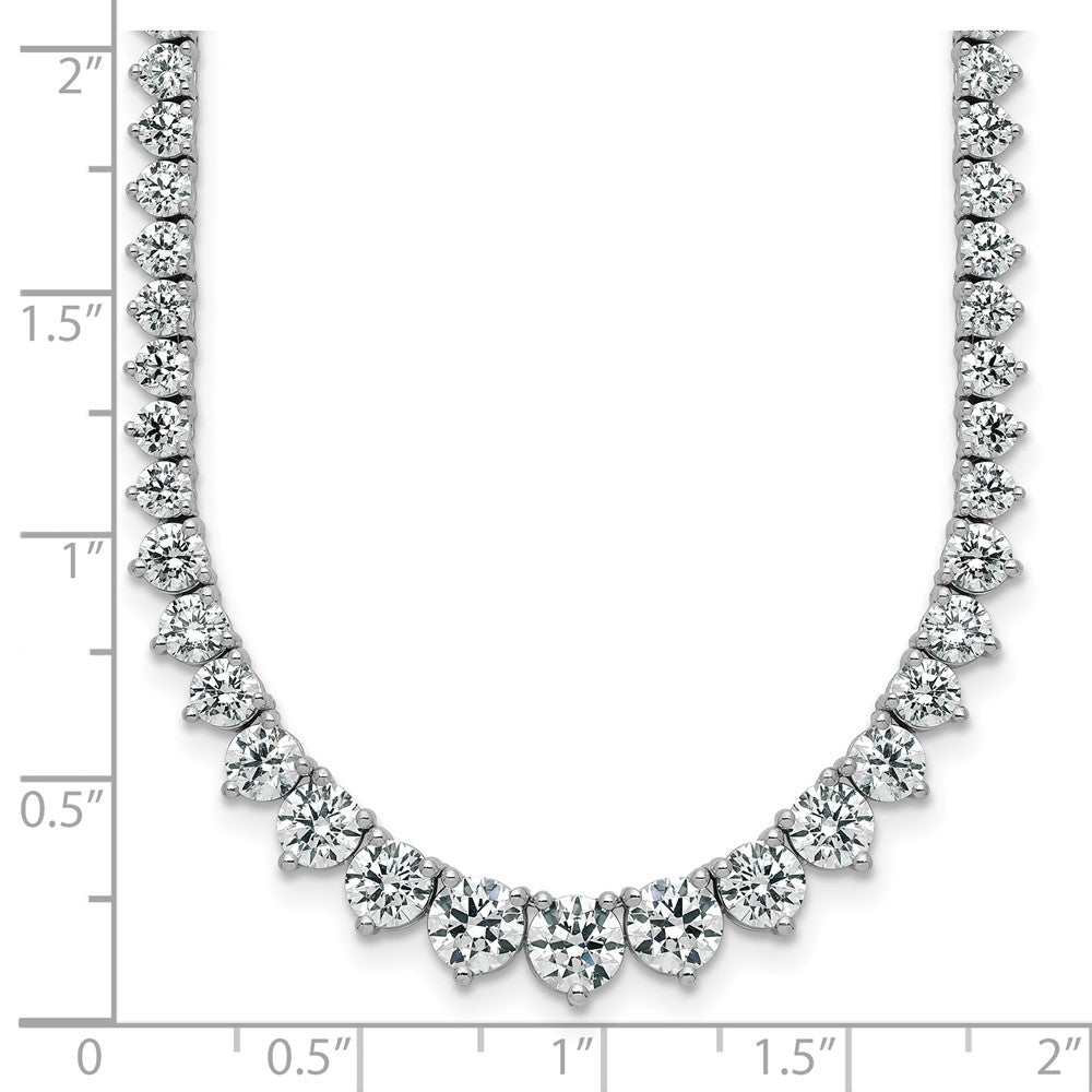 14K White Gold 16 1/3 carat Certified Lab Grown Diamond VS+ F+ Complete Round 18 Inch Graduated Tennis Necklace