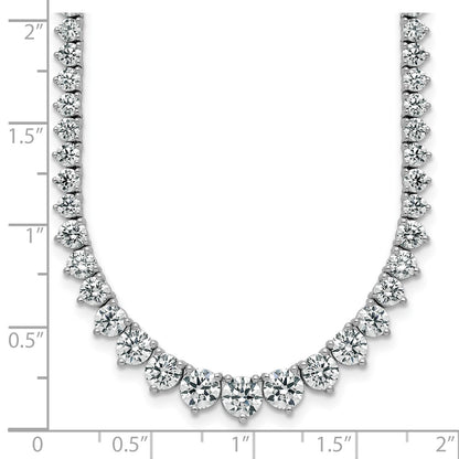 14K White Gold 16 1/3 carat Certified Lab Grown Diamond VS+ F+ Complete Round 18 Inch Graduated Tennis Necklace