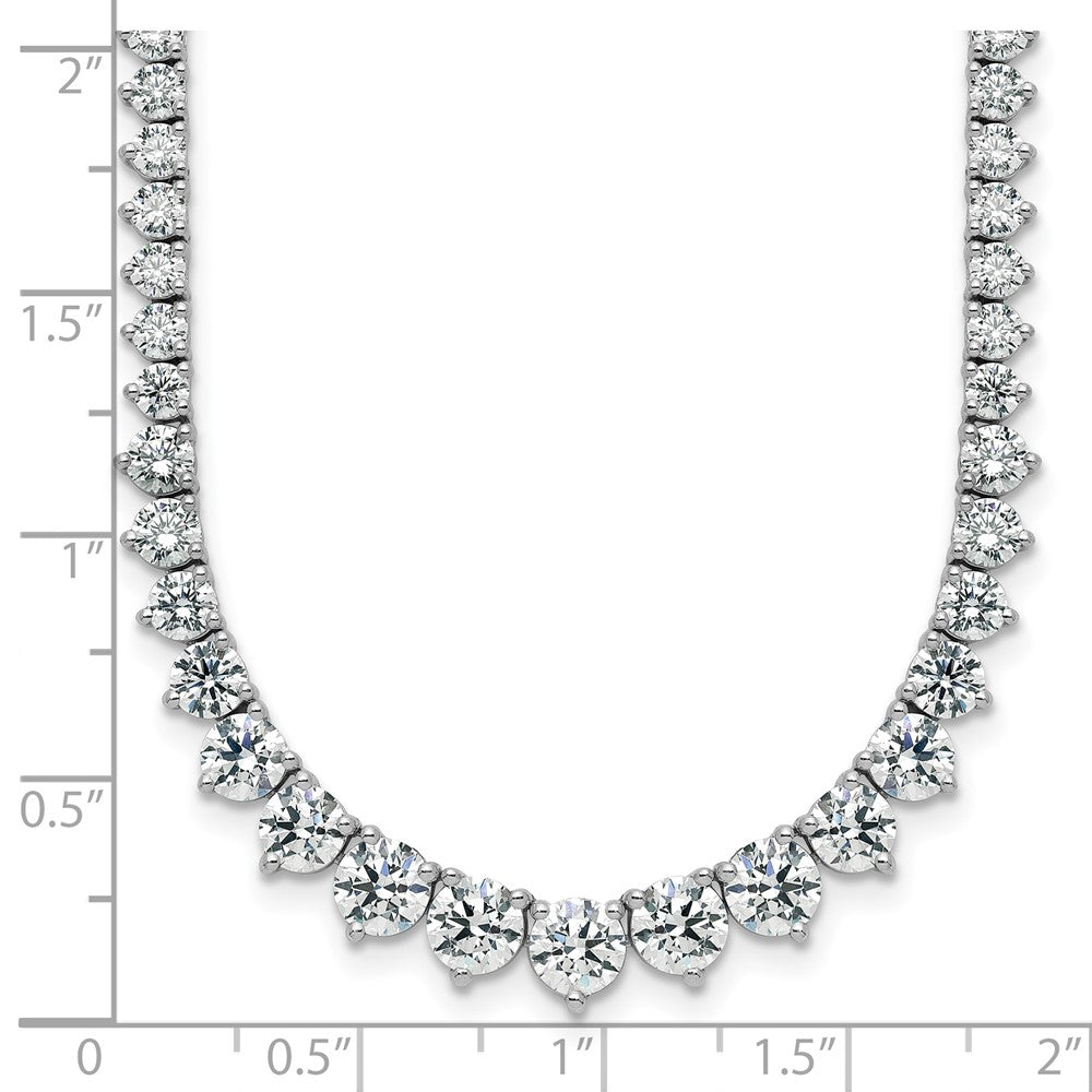 14K White Gold 11 5/8 carat Lab Grown Diamond VS+ F+ Complete Round 20 Inch Graduated Tennis Necklace