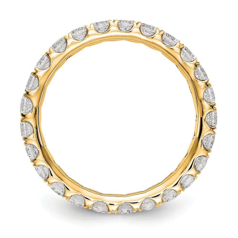 True Origin 14K Yellow Gold 1 1/2 carat Lab Grown Diamond VS+ F+ Size 4.5 Complete Eternity Wedding Band Ring