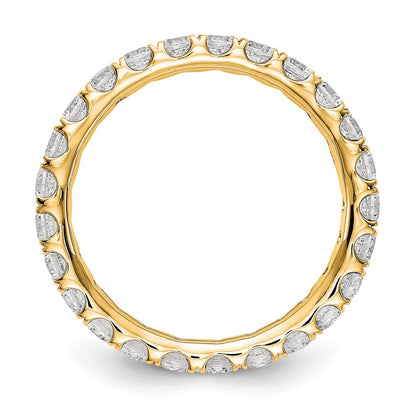 True Origin 14K Yellow Gold 1 1/2 carat Lab Grown Diamond VS+ F+ Size 4.5 Complete Eternity Wedding Band Ring