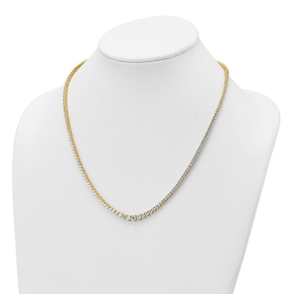 14K Yellow Gold 11 5/8 carat Certified Lab Grown Diamond VS/SI+ G+ Complete Round 20 Inch Graduated Tennis Necklace