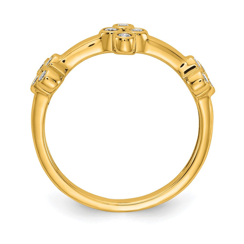 True Origin 14K Yellow Gold 1/5 carat Lab Grown Diamond VS+ F+ Bloom Complete Fashion Ring
