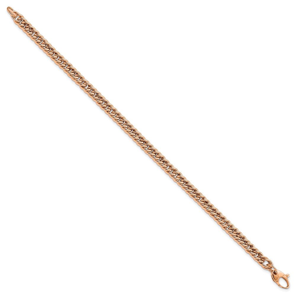 14K Rose Gold Polished Curb Link 7.75 Inch Bracelet