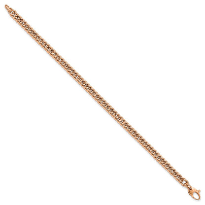 14K Rose Gold Polished Curb Link 7.75 Inch Bracelet