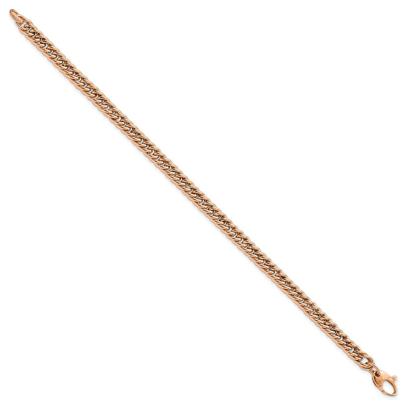 14K Rose Gold Polished Curb Link 7.75 Inch Bracelet