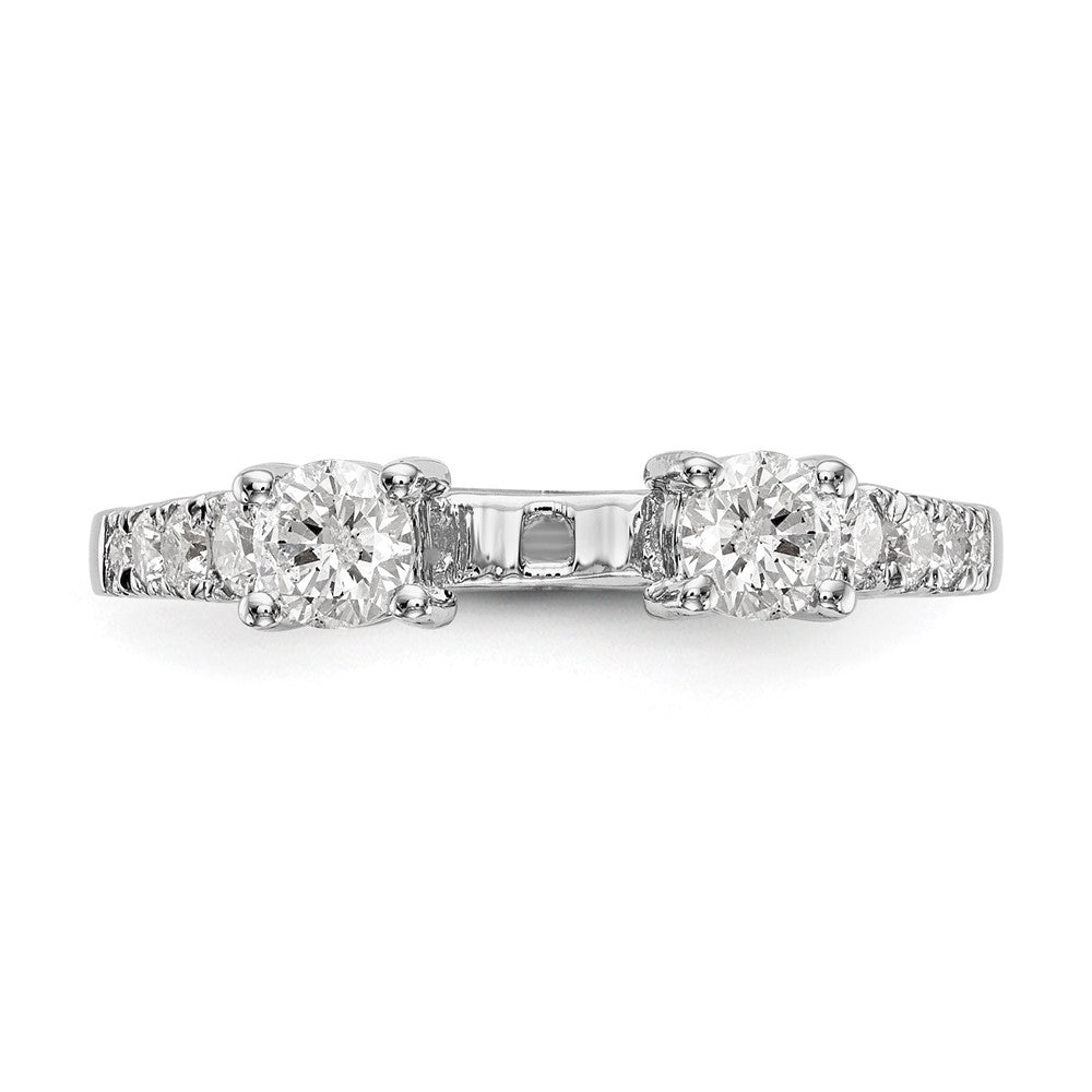 14K White Gold Round Simulated Diamond Halo Engagement Ring